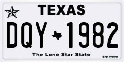 TX license plate DQY1982