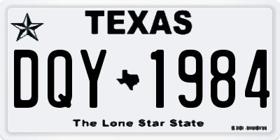 TX license plate DQY1984