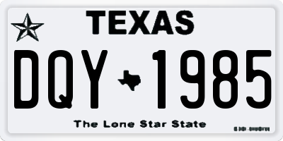 TX license plate DQY1985