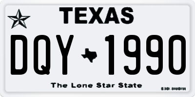 TX license plate DQY1990