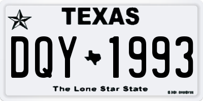 TX license plate DQY1993
