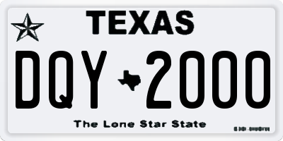 TX license plate DQY2000