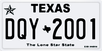 TX license plate DQY2001