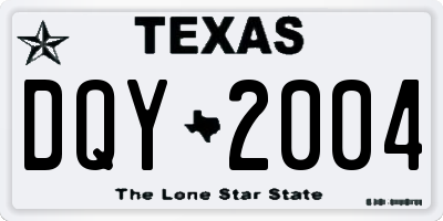 TX license plate DQY2004