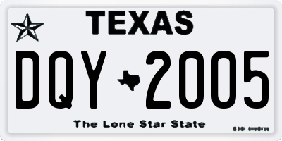 TX license plate DQY2005