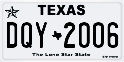 TX license plate DQY2006
