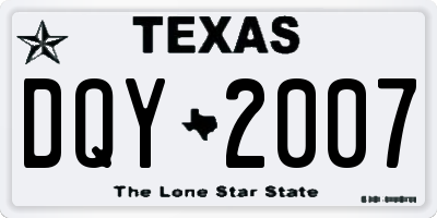 TX license plate DQY2007