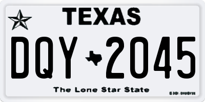 TX license plate DQY2045