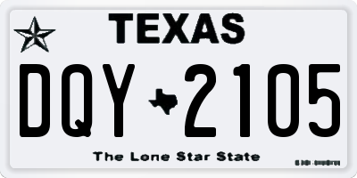 TX license plate DQY2105