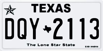 TX license plate DQY2113