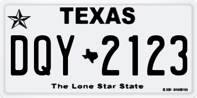 TX license plate DQY2123