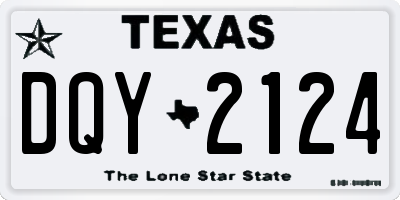 TX license plate DQY2124