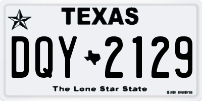 TX license plate DQY2129