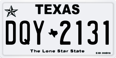 TX license plate DQY2131