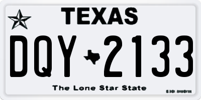TX license plate DQY2133