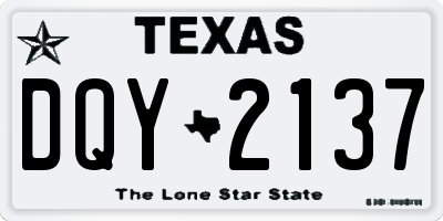 TX license plate DQY2137