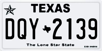 TX license plate DQY2139