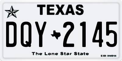TX license plate DQY2145