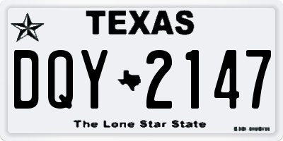 TX license plate DQY2147