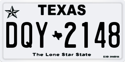 TX license plate DQY2148