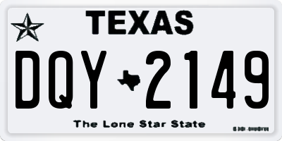 TX license plate DQY2149