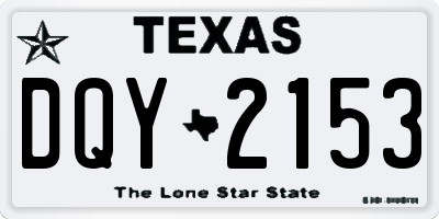 TX license plate DQY2153