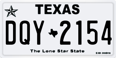 TX license plate DQY2154