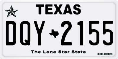 TX license plate DQY2155
