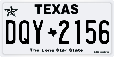 TX license plate DQY2156