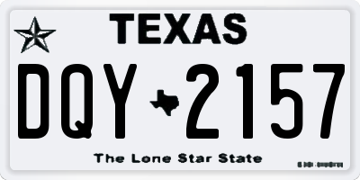 TX license plate DQY2157