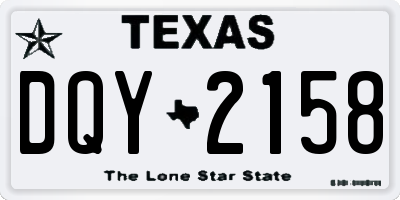 TX license plate DQY2158
