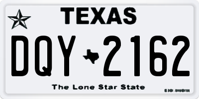 TX license plate DQY2162