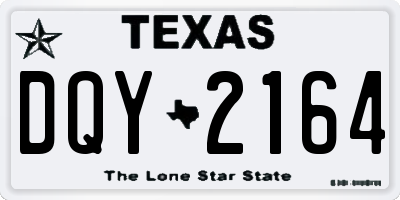 TX license plate DQY2164