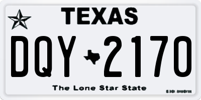 TX license plate DQY2170