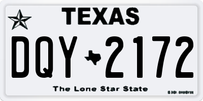 TX license plate DQY2172