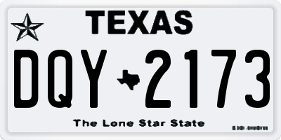 TX license plate DQY2173