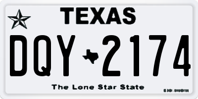 TX license plate DQY2174