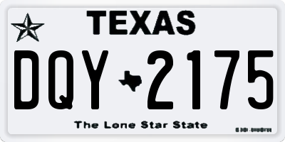 TX license plate DQY2175