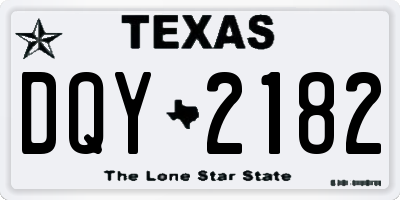 TX license plate DQY2182
