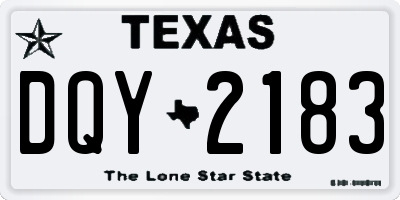 TX license plate DQY2183