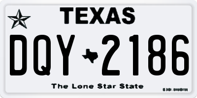 TX license plate DQY2186