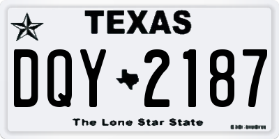 TX license plate DQY2187