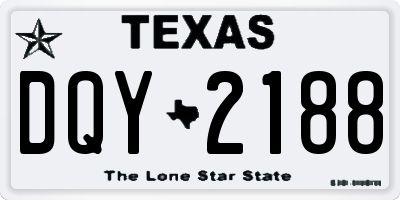 TX license plate DQY2188