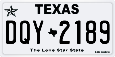 TX license plate DQY2189