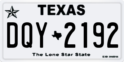 TX license plate DQY2192