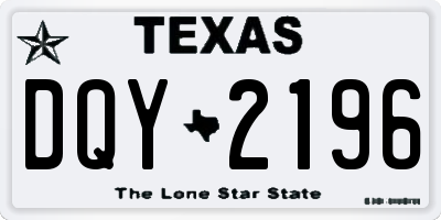 TX license plate DQY2196