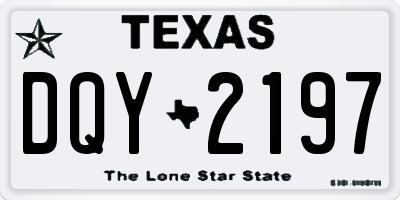 TX license plate DQY2197