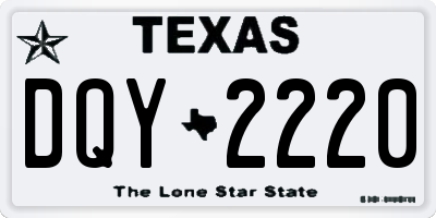 TX license plate DQY2220