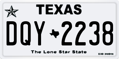 TX license plate DQY2238