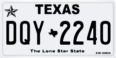 TX license plate DQY2240